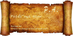 Polónyi Alex névjegykártya
