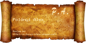 Polónyi Alex névjegykártya